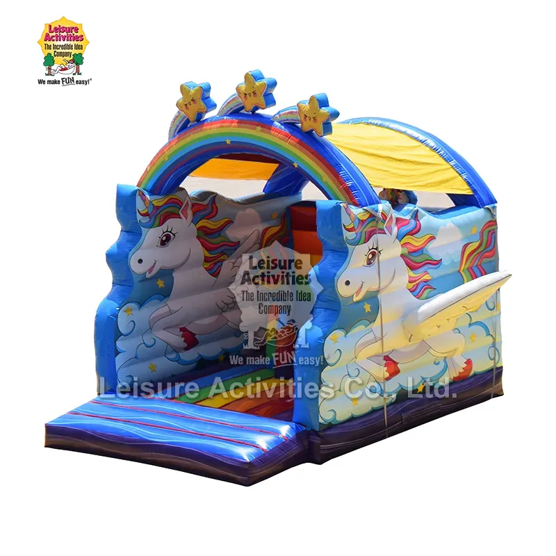 Super opblaasbare springkastelen Eenhoorn Regenboog Super opblaasbare springkastelen Eenhoorn Regenboog